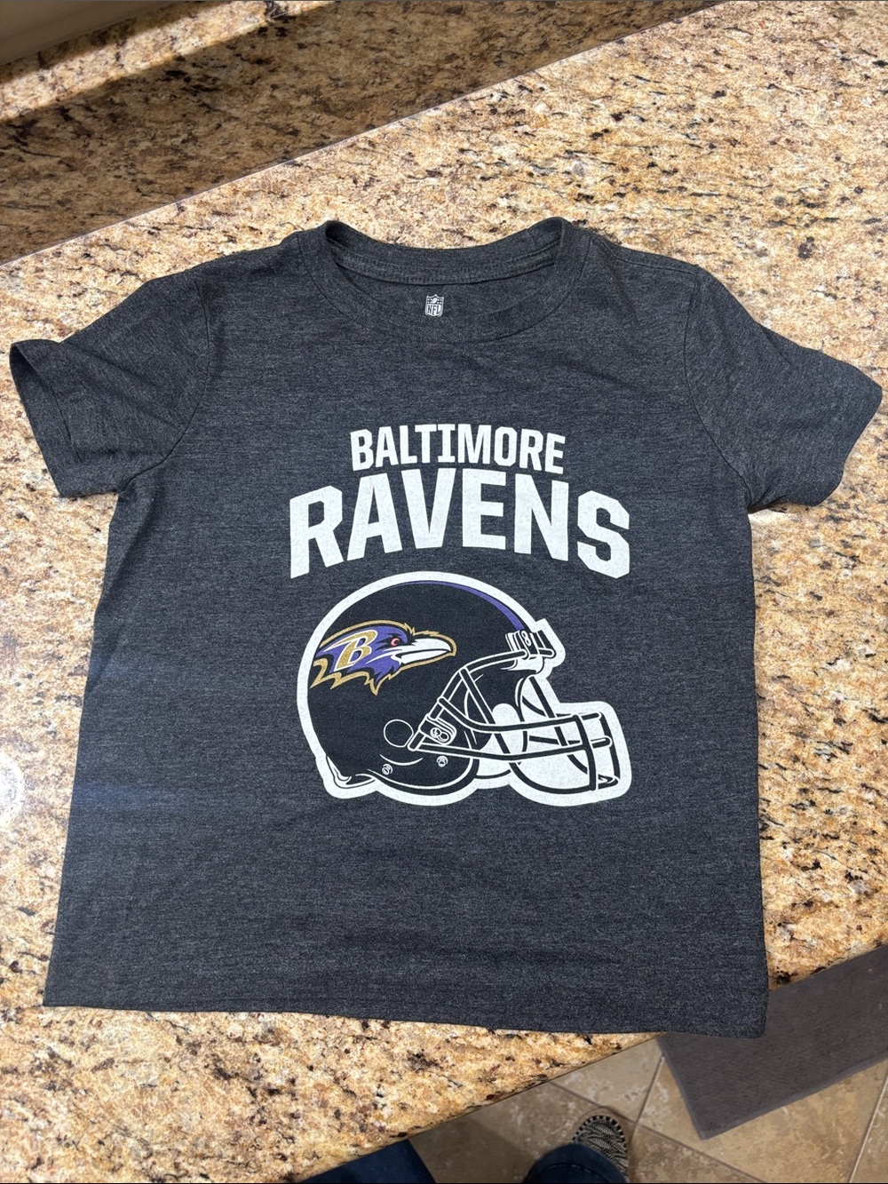 NFL Baltimore Ravens Kids Short Sleeve Tee - Charcoal Gray XS or size 5